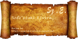 Széplaki Elvira névjegykártya